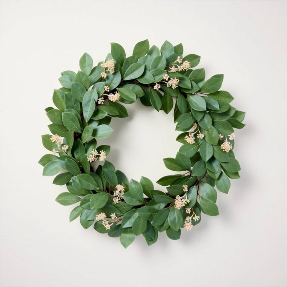 Faux Pomegranate Leaf Wreath Spring 2025 - Hearth & Hand™ with Magnolia